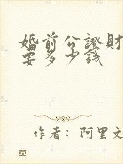 婚前公证财产需要多少钱封面