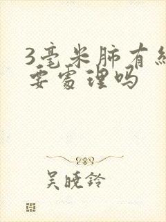 3毫米肺有结节要处理吗