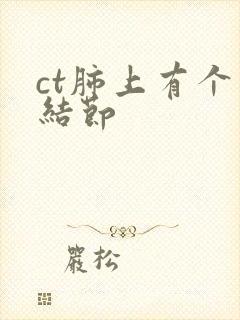 ct肺上有个小结节封面