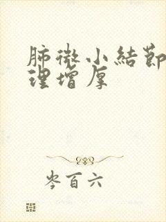 肺微小结节肺纹理增厚