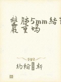 双肺5mm结节严重吗封面