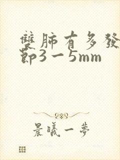 双肺有多发小结节3一5mm