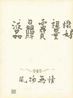 液晶电视机哪个品牌质量好