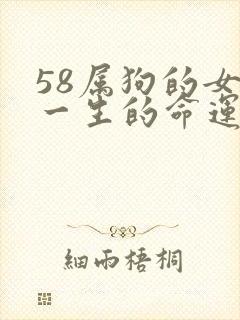 58属狗的女性一生的命运