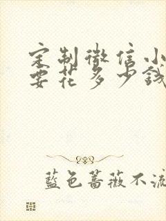 定制微信小程序要花多少钱