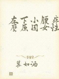 左下小腹疼痛什么原因女性