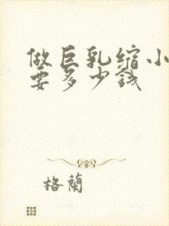 做巨乳缩小术需要多少钱