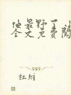 他最野了 小说全文免费阅读