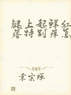 腿上起鲜红的疙瘩特别痒怎么办封面