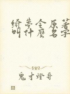 绮梦令原著小说叫什么名字