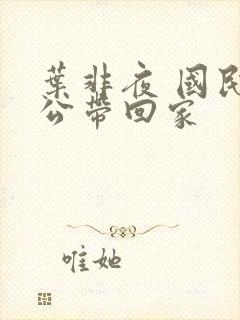 叶非夜 国民老公带回家封面