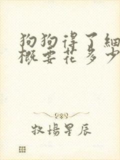 狗狗得了细小大概要花多少钱