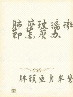 肺磨玻璃微小结节怎么办