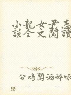 小龙女尹志平小说全文阅读无弹窗