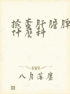 检查肝胆脾胰挂什么科