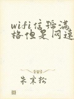 wifi信号满格但是网速慢