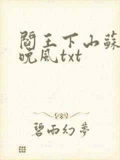 阎王下山苏文陆晚风txt封面
