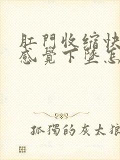 肛门收缩快而且感觉下坠怎么回事