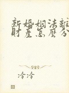 新婚姻法离婚后财产怎么分配