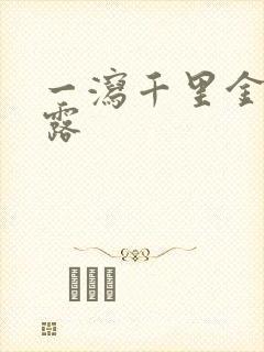 一泻千里金银花露封面