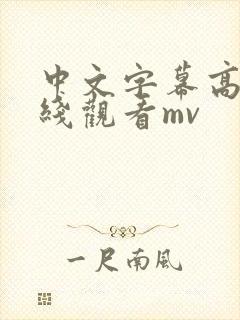 中文字幕高清在线观看mv