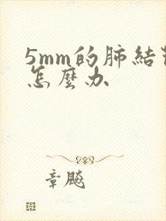 5mm的肺结节怎么办