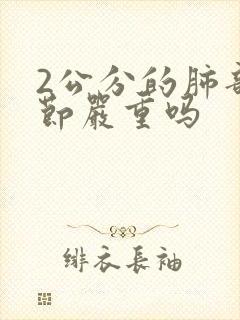 2公分的肺部结节严重吗