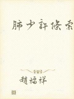 肺少许条索影封面