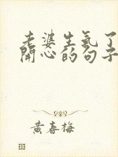 老婆生气了哄他开心的句子