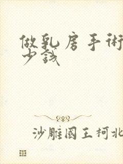 做乳房手术要多少钱