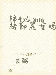 肺4x5 mm结节严重吗