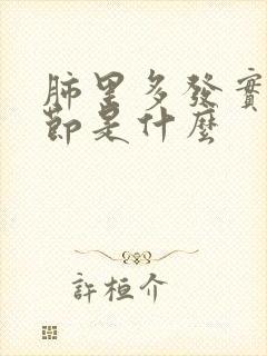 肺里多发实性结节是什么