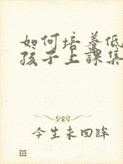 如何培养低年级孩子上课集中注意力封面