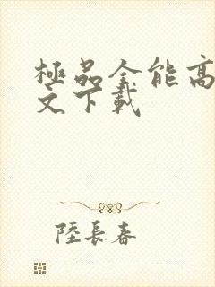 极品全能高手全文下载