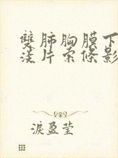 双肺胸膜下多发淡片索条影