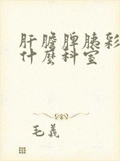 肝胆脾胰彩超挂什么科室封面