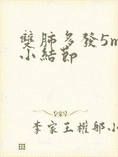 双肺多发5mm小结节