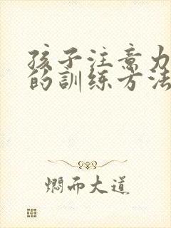 孩子注意力集中的训练方法