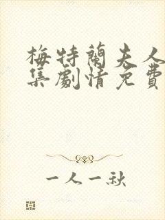 梅特兰夫人全四集剧情免费观看