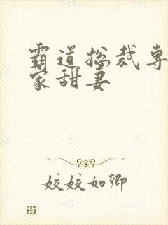 霸道总裁专宠私家甜妻
