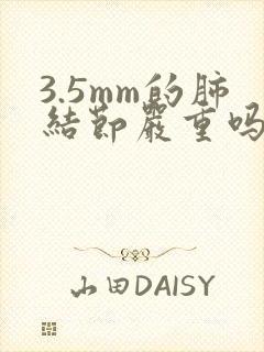 3.5mm的肺结节严重吗