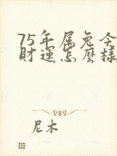 75年属兔今年财运怎么样