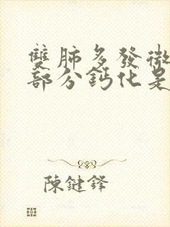 双肺多发微结节部分钙化是什么意思?封面