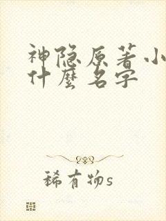 神隐原著小说叫什么名字封面