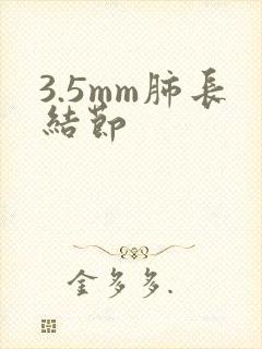 3.5mm肺长结节封面