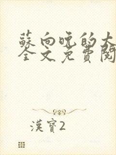 苏向晚的太子爷全文免费阅读