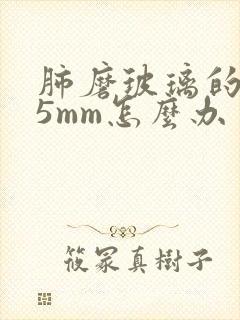 肺磨玻璃的结节5mm怎么办