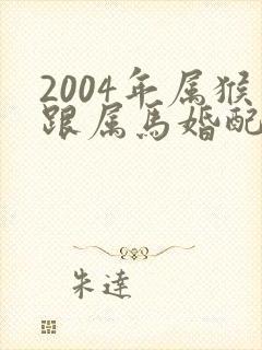 2004年属猴跟属马婚配好吗