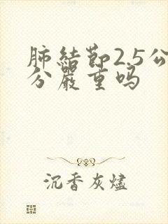 肺结节2.5公分严重吗