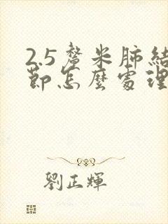 2.5厘米肺结节怎么处理